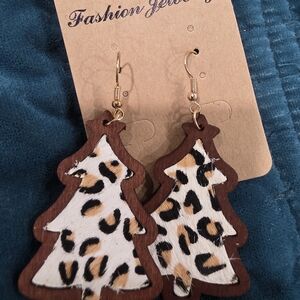 Leopard Print Tree Earrings